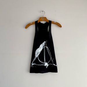 Harry Potter themed Black Racerback Tank - S